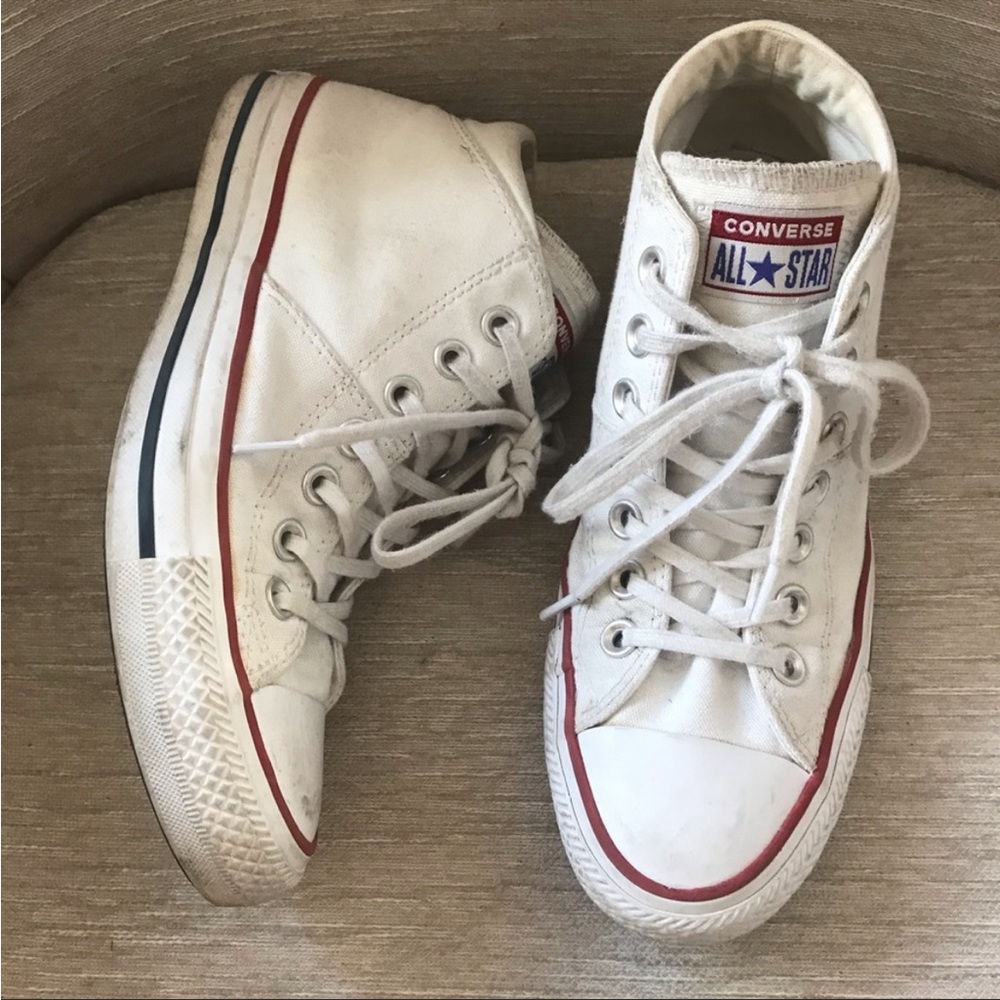 CONVERSE AllStars white canvas high top sneaker w7